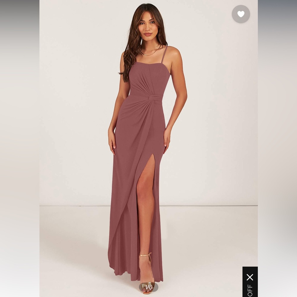 Azazie Jacqueline bridesmaid dress in Desert Rose